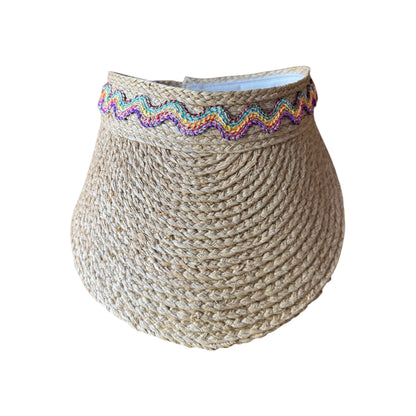 Rainbow Zig Zag Straw Visor