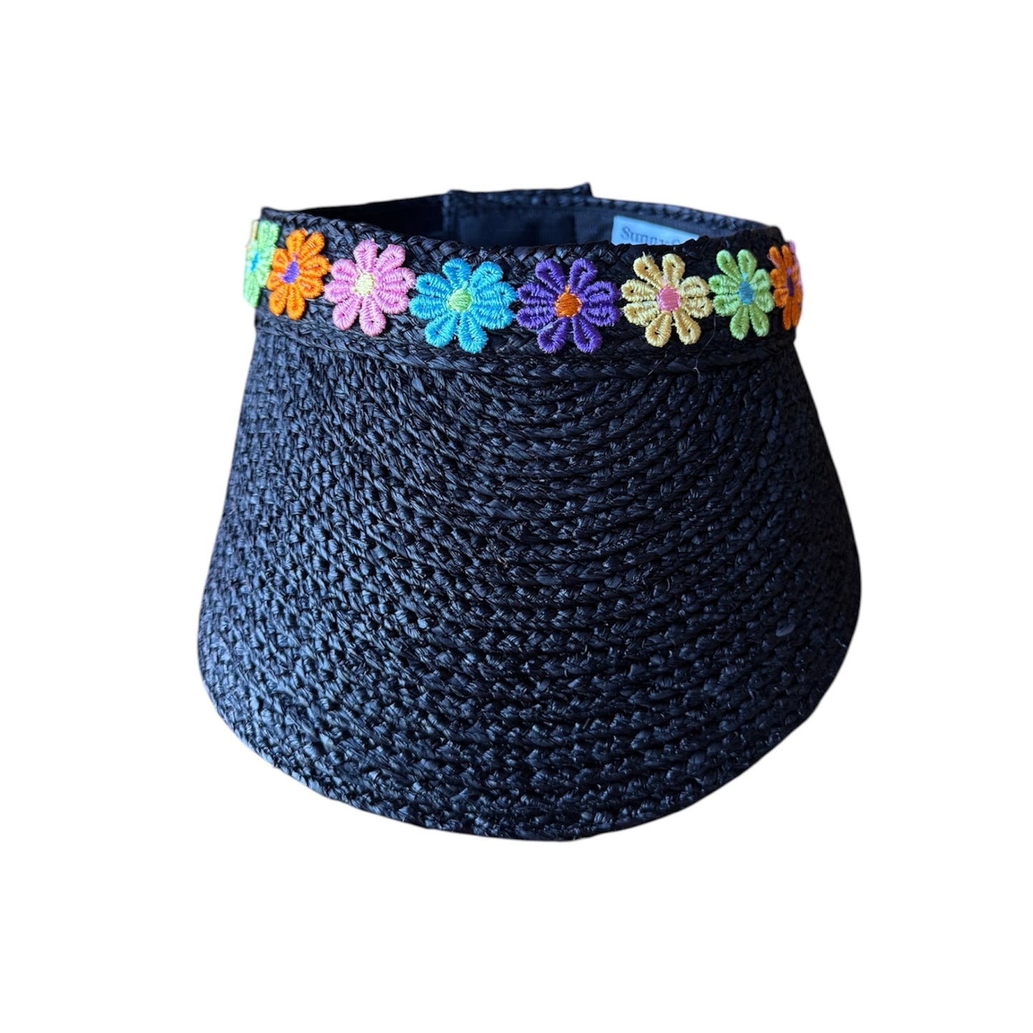 Rainbow Flower Straw Visor
