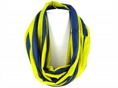 Blue/Yellow Stripe Circle Scarf